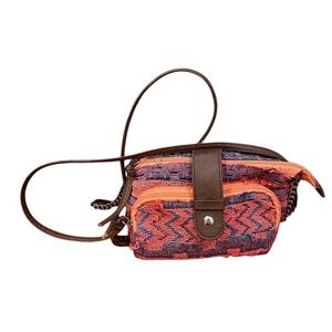 Vintage Boho Woven Patchwork Festival Crossbody Bag‎ Aztec Textile Chain Purse